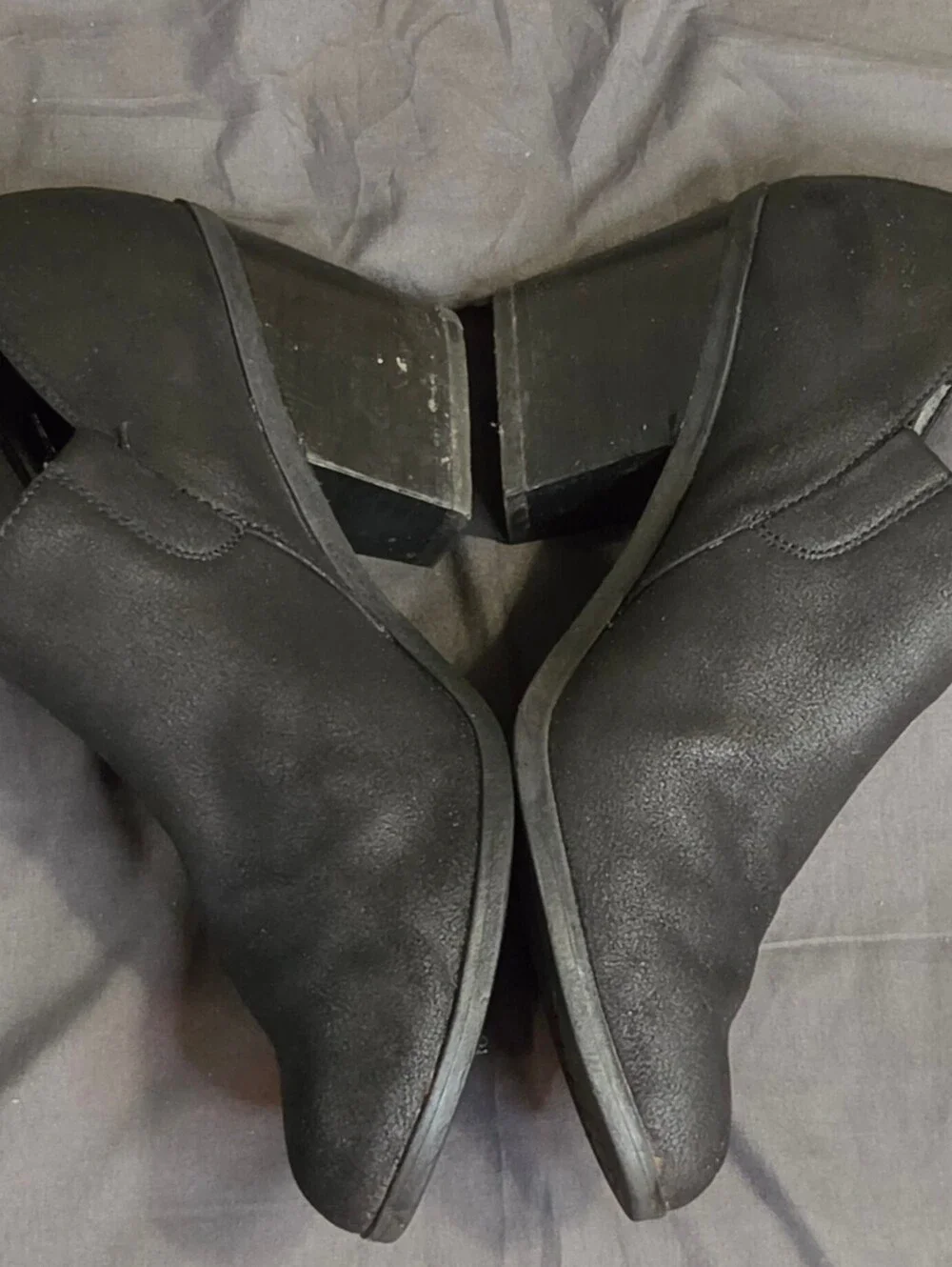 Xappeal Black Ankle Boots with Block Heel sz 9